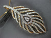ESTATE LARGE 1.40CT DIAMOND 14KT WHITE & ROSE GOLD MULTI LEAF TEAR DROP PENDANT