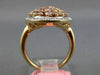 ESTATE LARGE 1.64CT PINK & WHITE DIAMOND 18KT 2 TONE GOLD 3D OVAL FILIGREE RING
