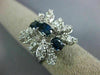 LARGE 1.86CT DIAMOND & AAA SAPPHIRE 14K WHITE GOLD BUTTERFLY FLOWER RING #26653