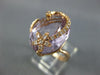 LARGE 8.36CT DIAMOND & AAA PINK AMETHYST 14KT ROSE GOLD 3D PALM TREE FLOWER RING