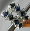 ESTATE 1.40CT DIAMOND & AAA SAPPHIRE 14K WHITE GOLD 3D UMBRELLA CLIP ON EARRINGS