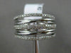 ESTATE .56CT ROUND DIAMOND 14KT WHITE GOLD 3D MULTI ROW CRISS CROSS LOVE RING