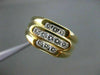 ESTATE WIDE .60CT DIAMOND 14KT YELLOW GOLD 3 ROW MENS GYPSY RING AMAZING! #21524