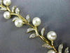 ESTATE WIDE & LONG .25CT DIAMOND & AAA SOUTH SEA PEARL 14KT YELLOW GOLD BRACELET