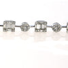 3.64CT DIAMOND 18K WHITE GOLD 3D ROUND & BAGUETTE SQUARE & ROUND TENNIS BRACELET