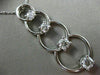 ESTATE LARGE 1.07CT DIAMOND 14K WHITE GOLD 4 STONE CIRCLE JOURNEY PENDANT #17799