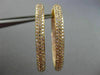 ESTATE WIDE & LONG 2.14CT PINK DIAMOND 18KT ROSE GOLD DOUBLE SIDED HOOP EARRINGS