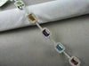 ESTATE 18KT 6.81CT MULTI COLOR EMERALD CUT SAPPHIRE & DIAMONDS GOLD BRACELET