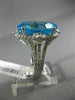 EXTRA LARGE 16.75CT DIAMOND & AAA OVAL BLUE TOPAZ 14KT WHITE GOLD HALO FUN RING