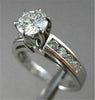 ESTATE 1.24CT DIAMOND 14KT WHITE GOLD SOLITAIRE CHANNEL SET ENGAGEMENT RING 1547