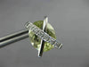 ESTATE LARGE 11.45CT DIAMOND & GREEN AMETHYST 14KT WHITE GOLD OVAL STUD EARRINGS