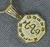 ESTATE 14KT YELLOW GOLD 3D OCTAGON HEALTH GUARD ENGRAVEABLE PENDANT #25079