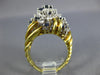 ESTATE LARGE 2.0CT DIAMOND & AAA SAPPHIRE 18KT 2 TONE GOLD 3D FLOWER FUN RING