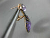 ESTATE LARGE 1.08CT DIAMOND & AMETHYST 14K ROSE GOLD HALO ROUND CLIP ON EARRINGS