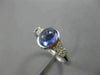 ESTATE .82CT DIAMOND & AAA CABOCHON TANZANITE 18KT WHITE GOLD 3D ENGAGEMENT RING