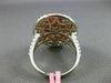 ESTATE EXTRA LARGE 4.23CT MULTI COLOR DIAMOND 18K WHITE & ROSE GOLD 3D OVAL RING