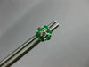 ESTATE .45CT DIAMOND & AAA EMERALD 14KT WHITE GOLD CLASSIC FLOWER STUD EARRINGS