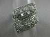 ESTATE LARGE 1.20CT DIAMOND 14K WHITE GOLD 3D OPEN MULTI FLOWER CRISS CROSS RING