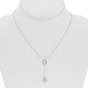 .65CT DIAMOND 14K WHITE GOLD ROUND & BAGUETTE SQUARE TEAR DROP LARIAT NECKLACE