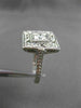 ANTIQUE LARGE .72CT OLD MINE DIAMOND PLATINUM FILIGREE SQUARE RING #19922
