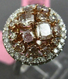 ESTATE WIDE 2.0CT MULTI COLOR DIAMOND 18KT WHITE & ROSE GOLD 3D ANNIVERSARY RING