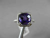 ESTATE 2.50CT DIAMOND & AAA EXTRA FACET AMETHYST 14KT WHITE GOLD 3D HALO RING