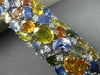 ESTATE MASSIVE 68.77CT DIAMOND & MULTI COLOR SAPPHIRE 18K WHITE GOLD 3D BRACELET