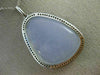 ESTATE LARGE .30CT DIAMOND & AAA BLUE CHALCEDONY 14KT WHITE GOLD 3D LOVE PENDANT