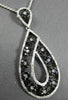 ESTATE 1.92CTW AAA BLACK & WHITE DIAMOND 14KT WHITE GOLD FLORAL DROP PENDANT