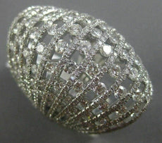 ESTATE MASSIVE 6.82CT DIAMOND 18KT WHITE GOLD ETOILE MULTI ROW COCKTAIL RING E/F