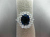 ESTATE LARGE 3.53CT DIAMOND & AAA SAPPHIRE 14KT WHITE GOLD OVAL ENGAGEMENT RING