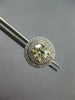 LARGE 1.6CT WHITE & FANCY YELLOW DIAMOND 18KT 2 TONE GOLD 3D HALO STUD EARRINGS