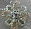 ESTATE 1.05CT WHITE & PINK DIAMOND 18K 2 TONE GOLD 3D FLOWER BY THE YARD PENDANT