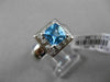 ESTATE 1.55CT DIAMOND & AAA BLUE TOPAZ 14KT WHITE GOLD CLASSIC SQUARE HALO RING
