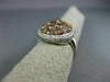 ESTATE LARGE 3CT MULTI COLOR DIAMOND 18K WHITE & ROSE GOLD OVAL MULTI SHAPE RING