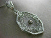 ANTIQUE LARGE WHITE QUARTZ 14KT WHITE GOLD 3D VICTORIAN FILIGREE PENDANT #19784