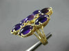 ANTIQUE LARGE 10CT DIAMOND & AAA AMETHYST 14K YELLOW GOLD MULTI OVAL RING #26404