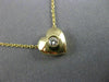 ESTATE .08CT DIAMOND 14KT YELLOW GOLD 3D CLASSIC SOLITAIRE HEART PENDANT #4666