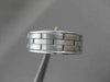 ESTATE WIDE 14KT WHITE GOLD SOLID BRICK DESIGN MENS WEDDING BAND RING 7mm #23144