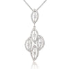 ESTATE 1.16CT MARQUISE AND ROUND DIAMOND 18KT WHITE GOLD MULTI LEAF FUN PENDANT