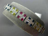 ESTATE WIDE 10.28CT DIAMOND & MULTI COLOR SAPPHIRE 14K WHITE GOLD LONG BRACELET