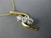 ESTATE LARGE .50CT DIAMOND 14KT TWO TONE GOLD JOURNEY THREE STONE PENDANT #21635