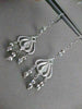 ESTATE 14KT WHITE GOLD LEVERBACK HANGING FILIGREE EARRINGS 64MM x 18MM #19421