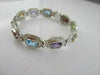 ESTATE 27CT MULTI COLOR EMERALD CUT 14K W GOLD BRACELET