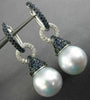 LARGE 1.57CT DIAMOND AAA SAPPHIRE & SOUTH SEA PEARL 18KT WHITE GOLD 3D EARRINGS