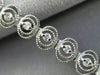 ESTATE 1.0CT DIAMOND 14KT WHITE GOLD 3D DOUBLE HALO MILGRAIN TENNIS BRACELET