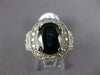 ESTATE LARGE 6.69CT DIAMOND & AAA SAPPHIRE 14KT WHITE GOLD OVAL ENGAGEMENT RING