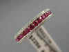 ESTATE .64CT DIAMOND & RUBY 18KT ROSE GOLD SEMI ETERNITY 3 ROW ANNIVERSARY RING