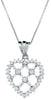 1.5CT DIAMOND 18KT WHITE GOLD 3D ROUND & BAGUETTE HEART LOVE FLOATING PENDANT