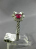 ESTATE LARGE 3.30CT DIAMOND & AAA RUBY 14K WHITE GOLD 3D CLASSIC ENGAGEMENT RING